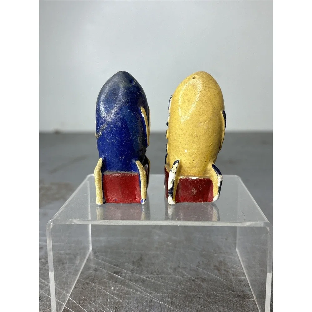 VTG 1940s WWII Bombs Salt Pepper Shakers Set Chalk Ware‎ Allied Victory History